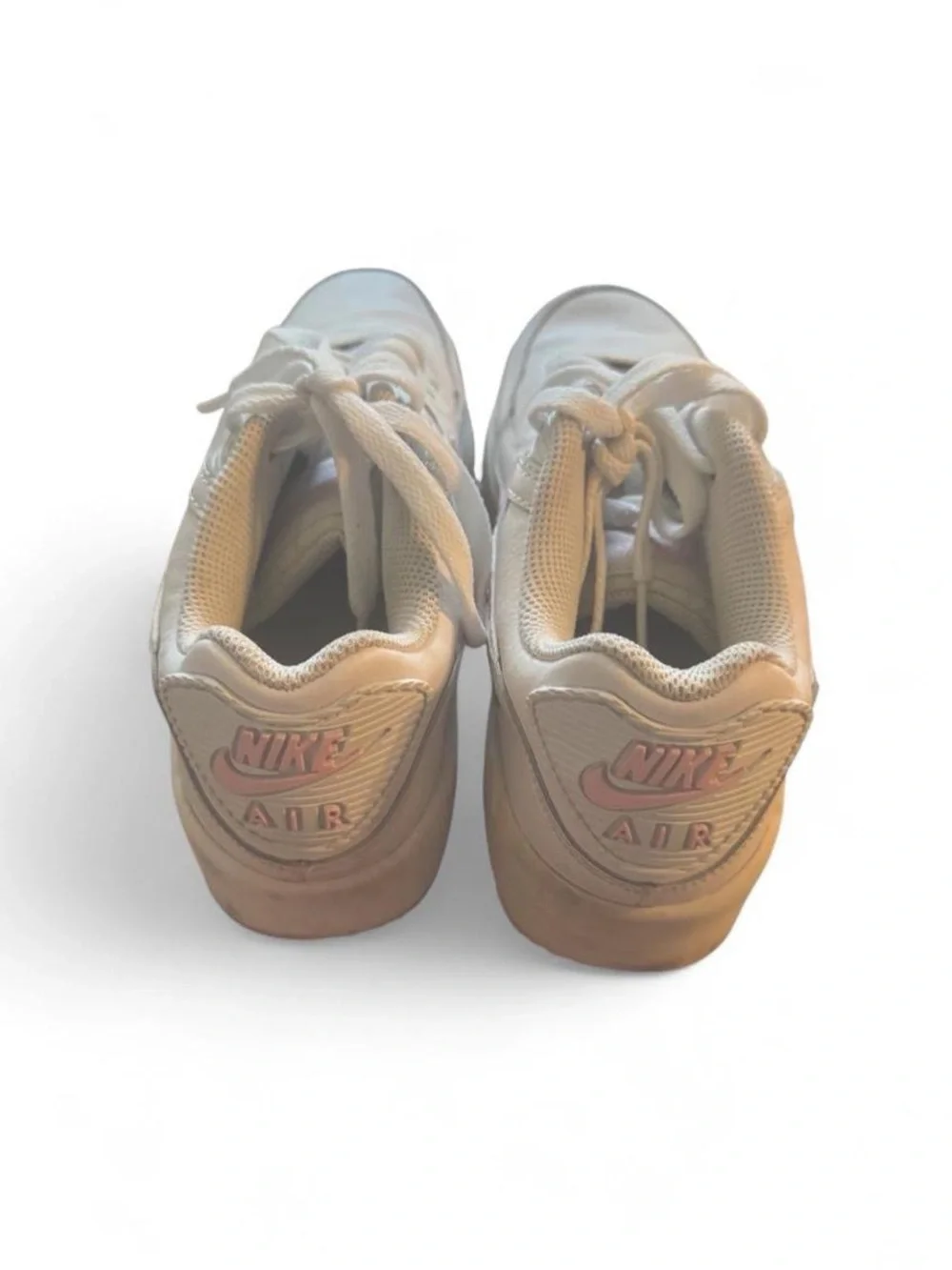 Nike Girl’s White Sneakers with Pink Swoosh Accent